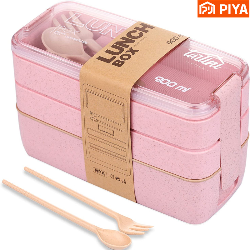 Meal Prep Kitchen - 3-в-1 коробка бэнто из пшеничной соломы,