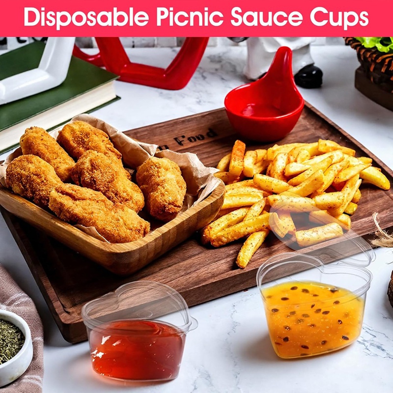 100 наборов прозрачных стаканч – обзор и цена Sauce Dipping Cup